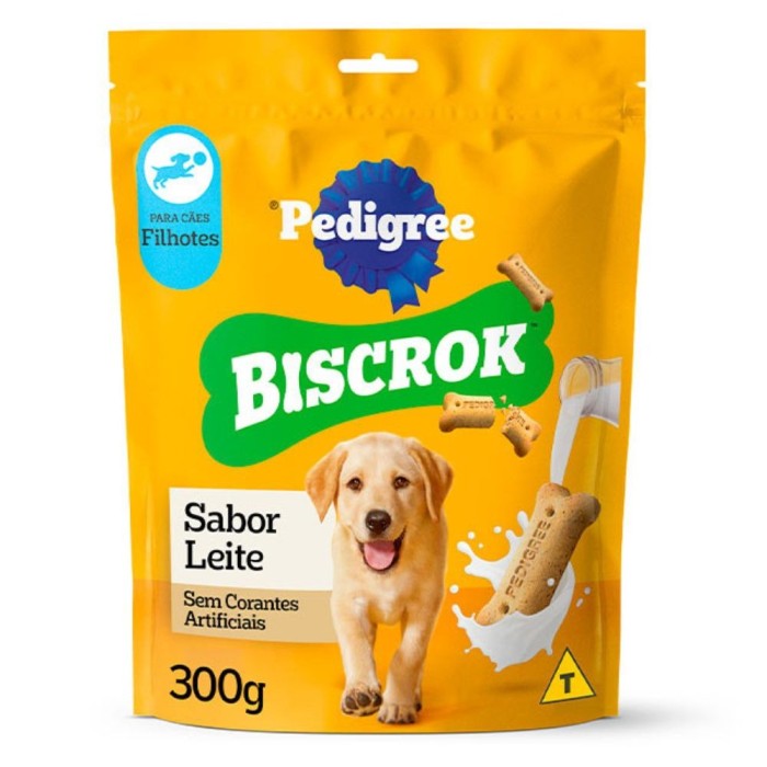 Snack Biscrok Pedigree - Cães Filhotes - Sabor Leite