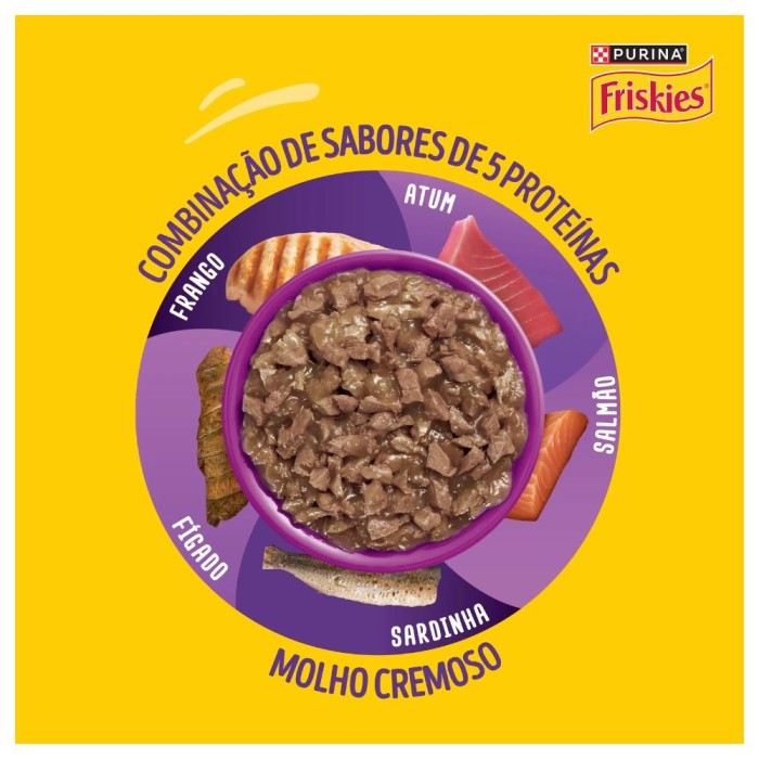 Sachê Friskies Molho Cremoso - Gatos Adultos - Megamix