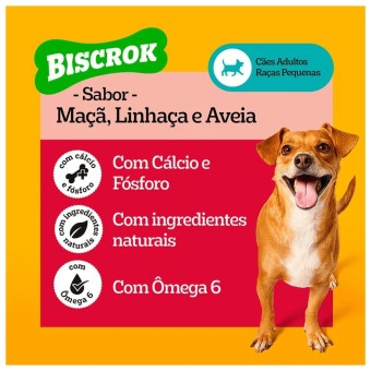 Snack Biscrok Pedigree - Cães Adultos Raças Pequenas - Maçã, Linhaça e Aveia